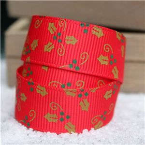 Go Grosgrain - Holly Red/Gold